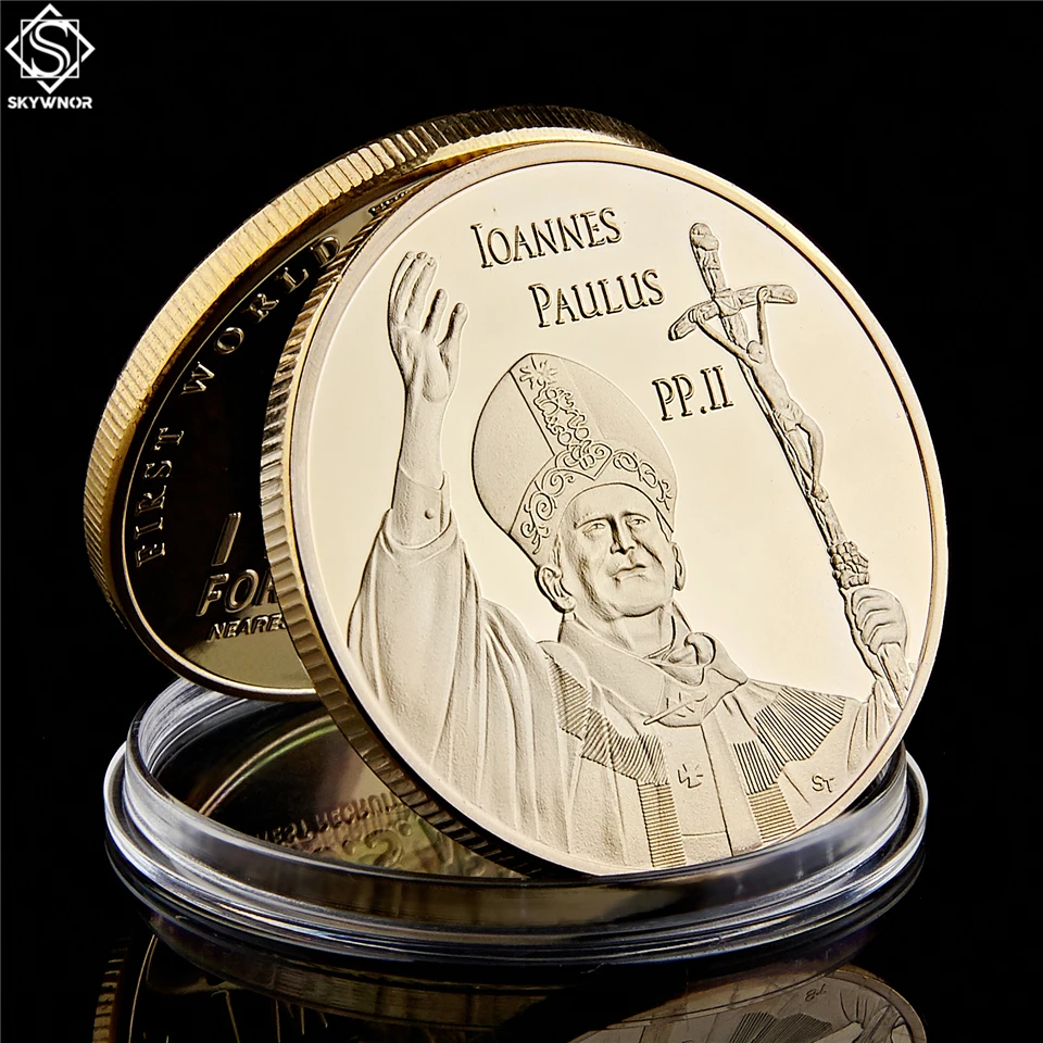 Памятная монета святого Иоанна Павла II в коробке класса люкс|Безвалютные монеты|