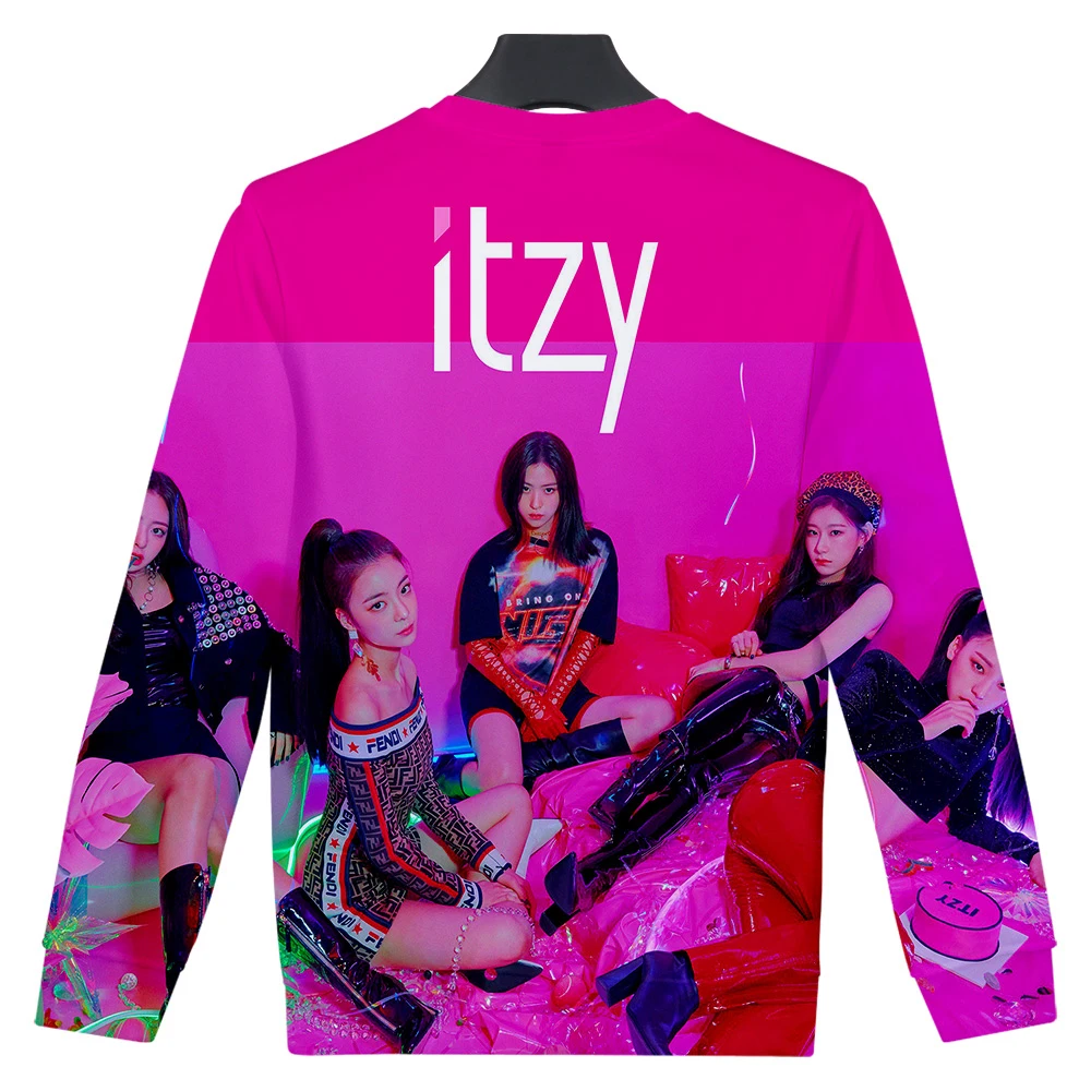 ITZY YUNA RYUJIN CHAERYEONG LIA YEJI/Популярная Повседневная футболка с длинными рукавами