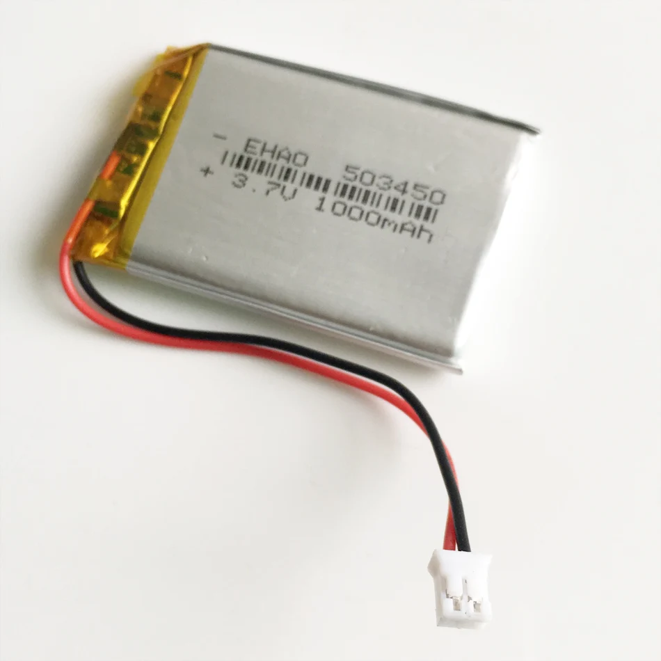JST PH 2 0 мм 2pin 3 7 В 1000 мАч полимерная литиевая аккумуляторная батарея 503450 053450 для