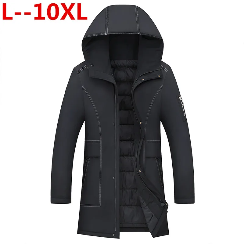 

Плюс 10XL 9XL 8XL 6XL длинная теплая зимняя куртка Мужская ветрозащитная брендовая одежда мужское хлопковое осеннее пальто качественные черные п...
