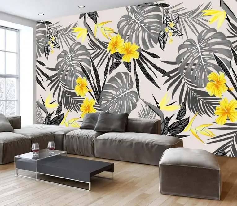 Настенные 3D обои декор для стен улучшение дома на заказ черные белые гостиной