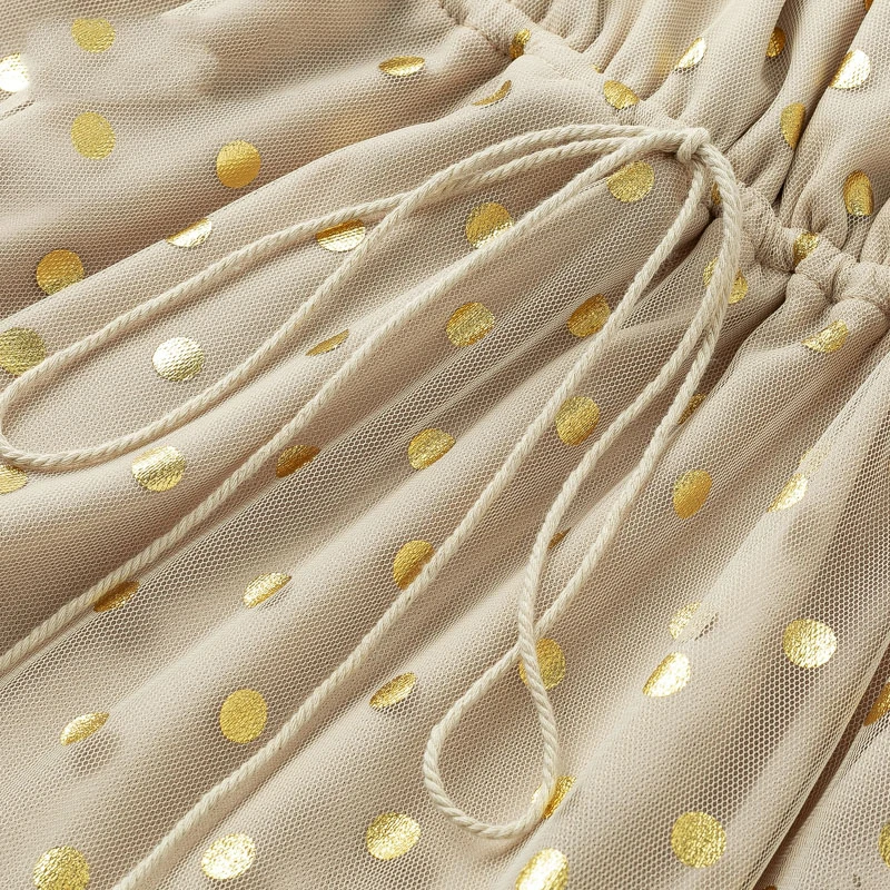 Женское мини-платье с блестками JuneLove вечернее платье в горошек расклешенным