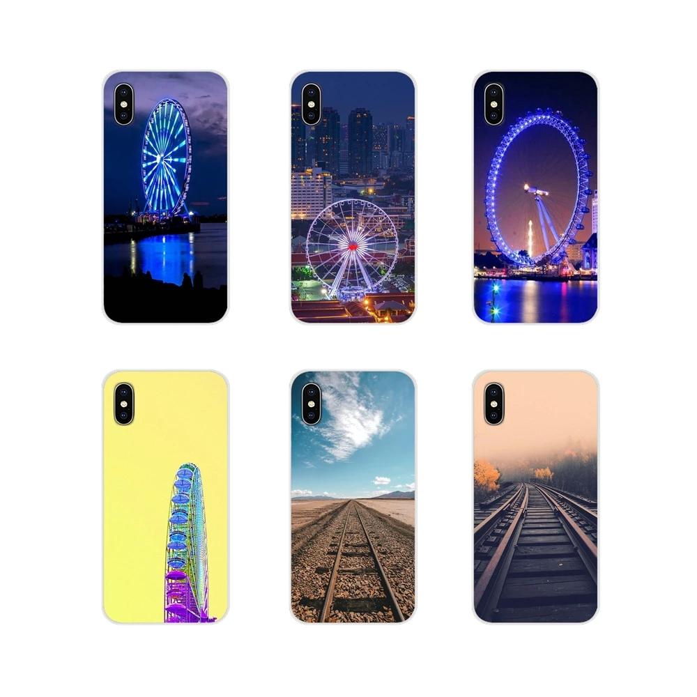 Чехол для мобильного телефона Landscape Railway Ferris Wheel Apple iPhone X XR XS MAX 4 4S 5 5S 5C SE 6 6S 7 8 Plus ipod