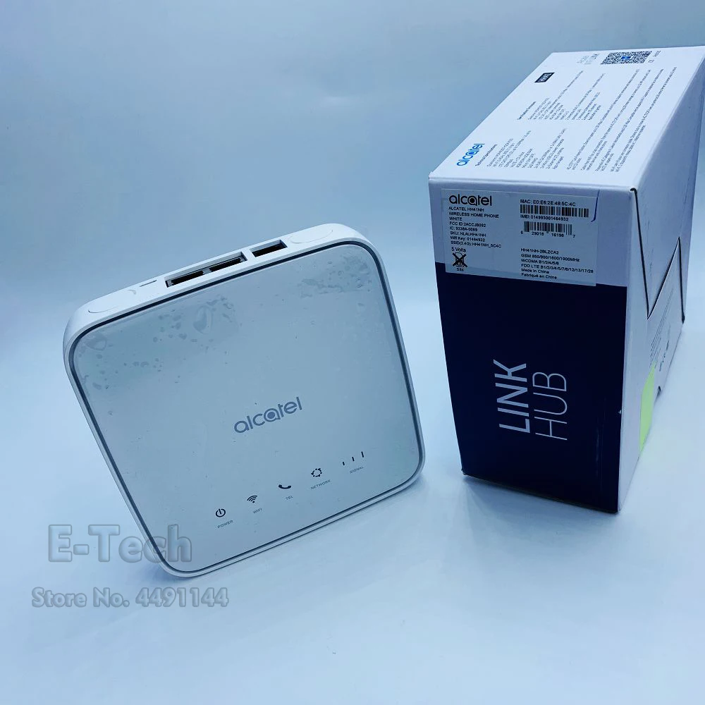 Роутер Alcatel Link Hub 4G LTE разблокирован по всему миру HH41NH Multibam 150 Мбит/с Wi Fi Rj11 до 32