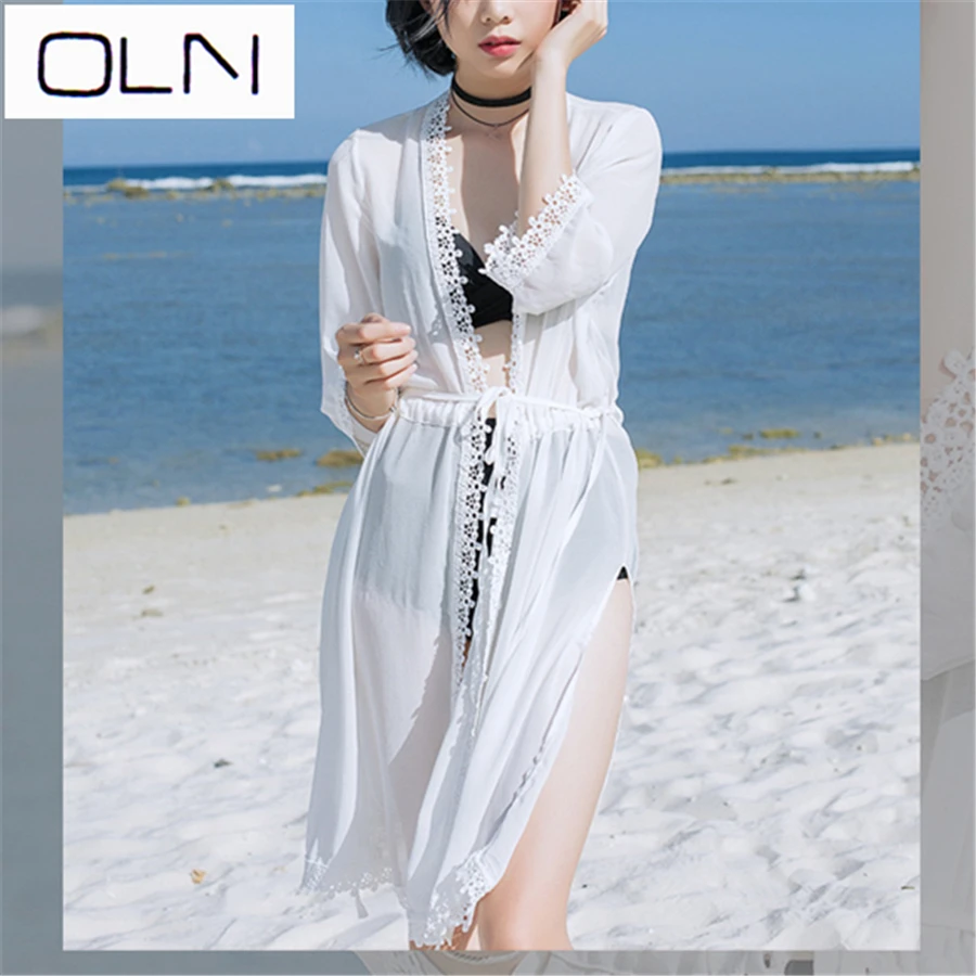 Vestidos корейское платье OLN новая пляжная туника больших размеров в богемном стиле