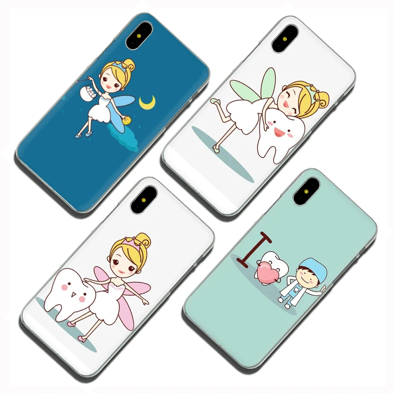Жесткий чехол для телефона с рисунком зуб Феи iPhone 5 5S 5C SE 6 6s 7 8 Plus X XR XS 11 pro