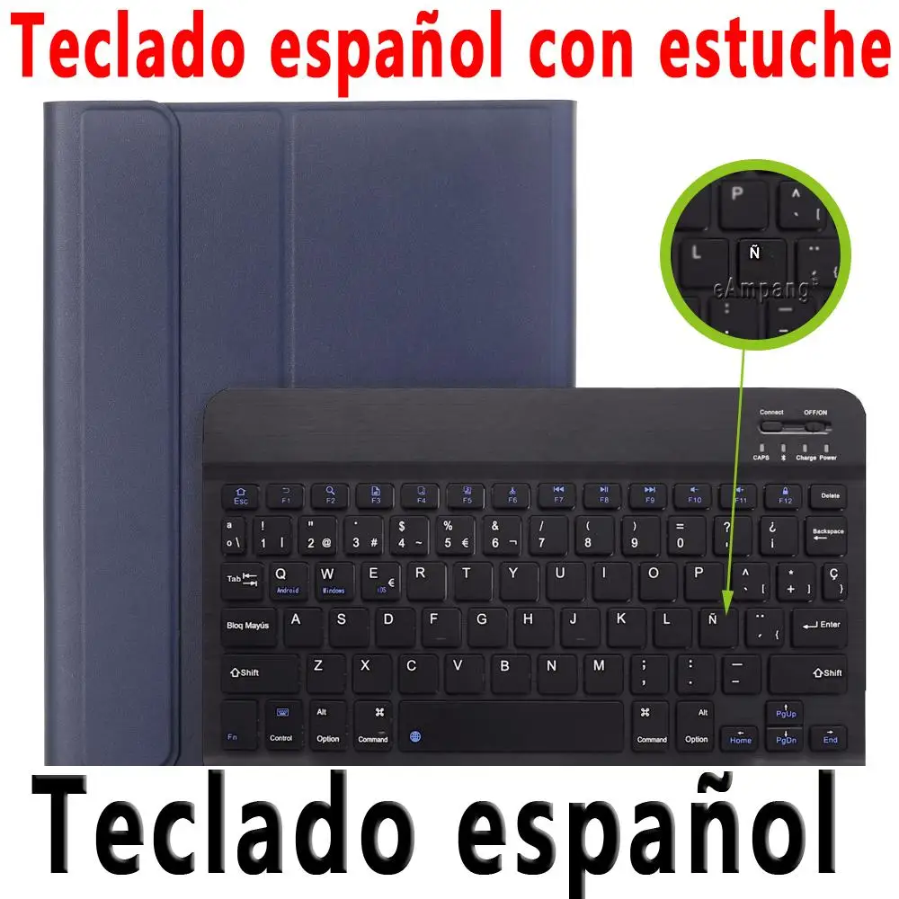 Для Apple iPad 2/3/4 клавиатура чехол для iPad2 iPad3 iPad4 чехол Bluetooth клавиатура Тонкий кожаный чехол Funda+ Экран протектор - Цвет: Spanish Keyboard