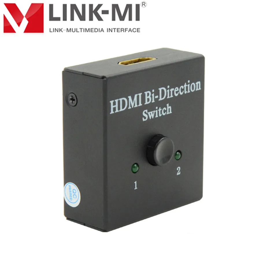 Link-MI LM-SW121 4K 3D 1x2 HDMI Splitter Switch HD Video 2x1 Switcher 2-Port Bi-Directional for HD TV On.