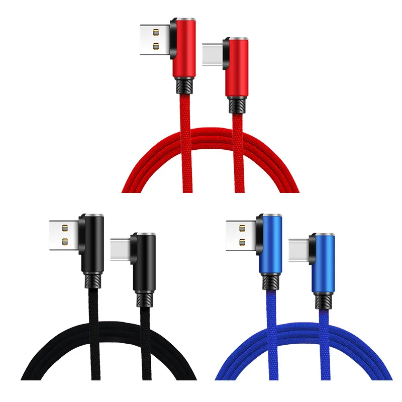 Быстрый зарядный кабель Fasnshu Micro USB шнур изгибающийся под 90 градусов L Type C IOS гибкие