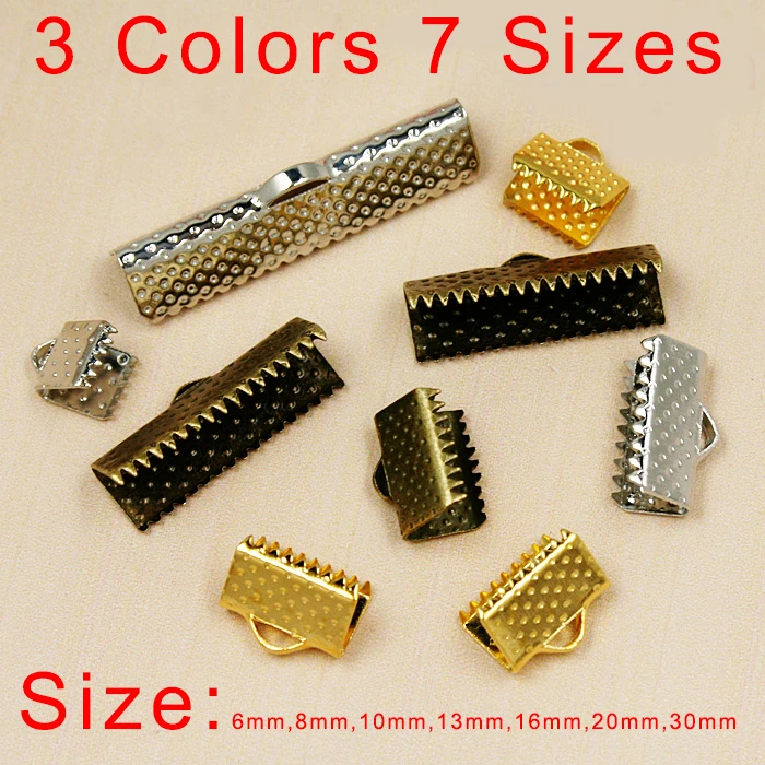 Hot Sale metal DIY 6mm-30mm Jewelry Findings Accessories Vintage Textured End Caps Crimp Beads Clasp fit jewelry making | Украшения и