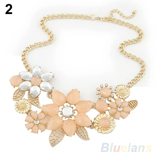 Женская мода Цветок Смолаы Колье Биб Себе Ожерелье Воротник Цепи Кулон 009X |