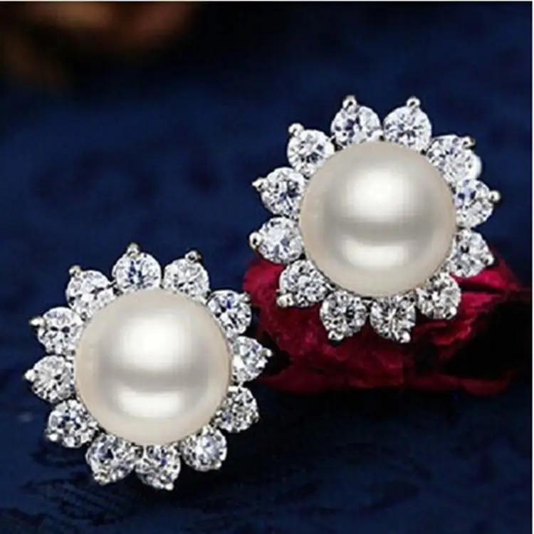 

925 real natural big Genuine freshwater pearl earrings earrings are women send mom price shipping a special offer