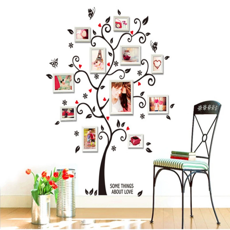 Декор для фоторамки комнаты наклейка на стену с изображением семейного дерева