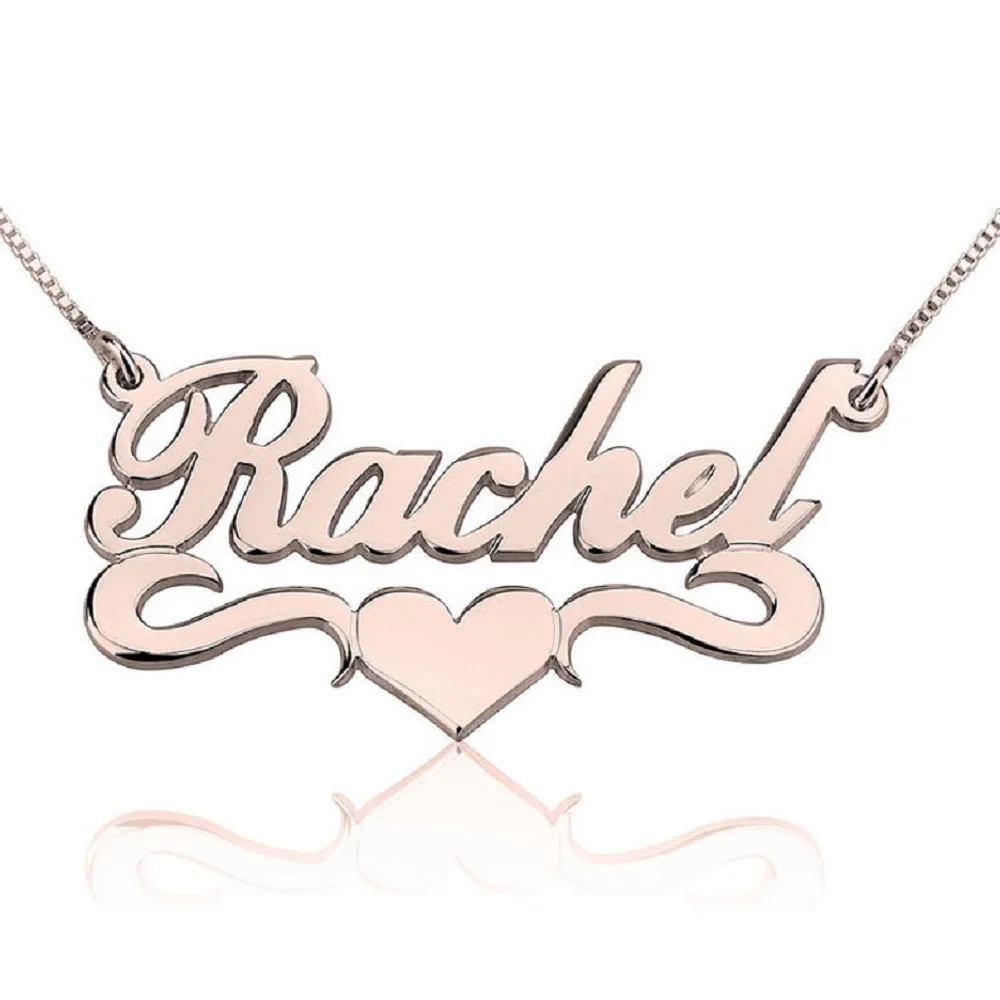 

Handmade Custom Name Personalized Name Necklaces for Women Men Stainless Steel Jewelry Gold Filled Heart Statement Choker Bijoux