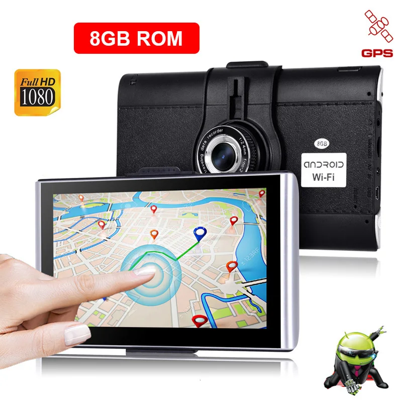 XGODY " Автомобильная камера DVR gps Android 512M 8 ГБ/16 Гб Сенсорный экран навигация автомобиля 1080P WiFi AvIn карта Dashcam навигатор - Название цвета: DVR 8GB ROM