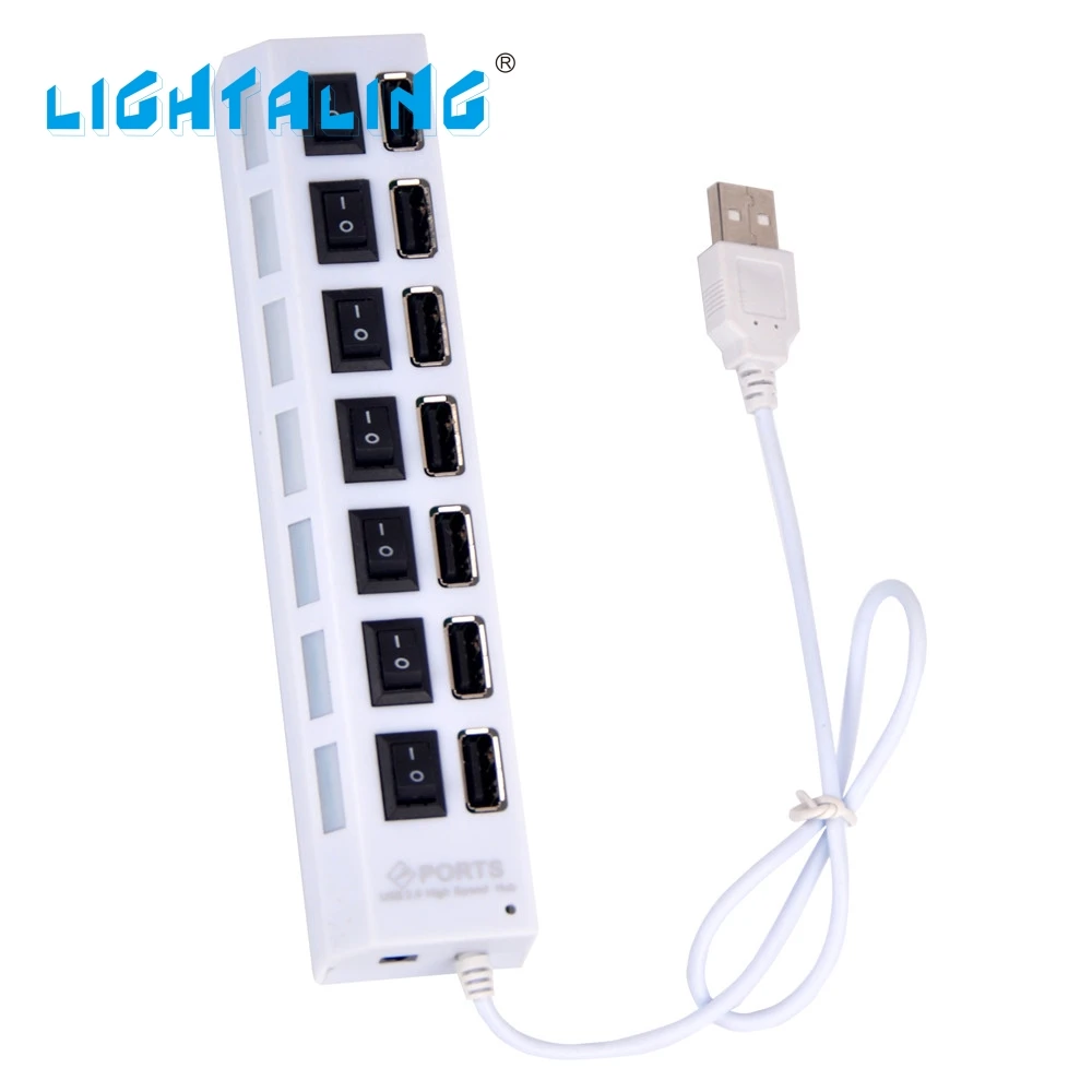 Светильник aling высокого качества 7 портов с USB и батарейным блоком с Usb портом для строительных блоков, набор кирпичей, светильник