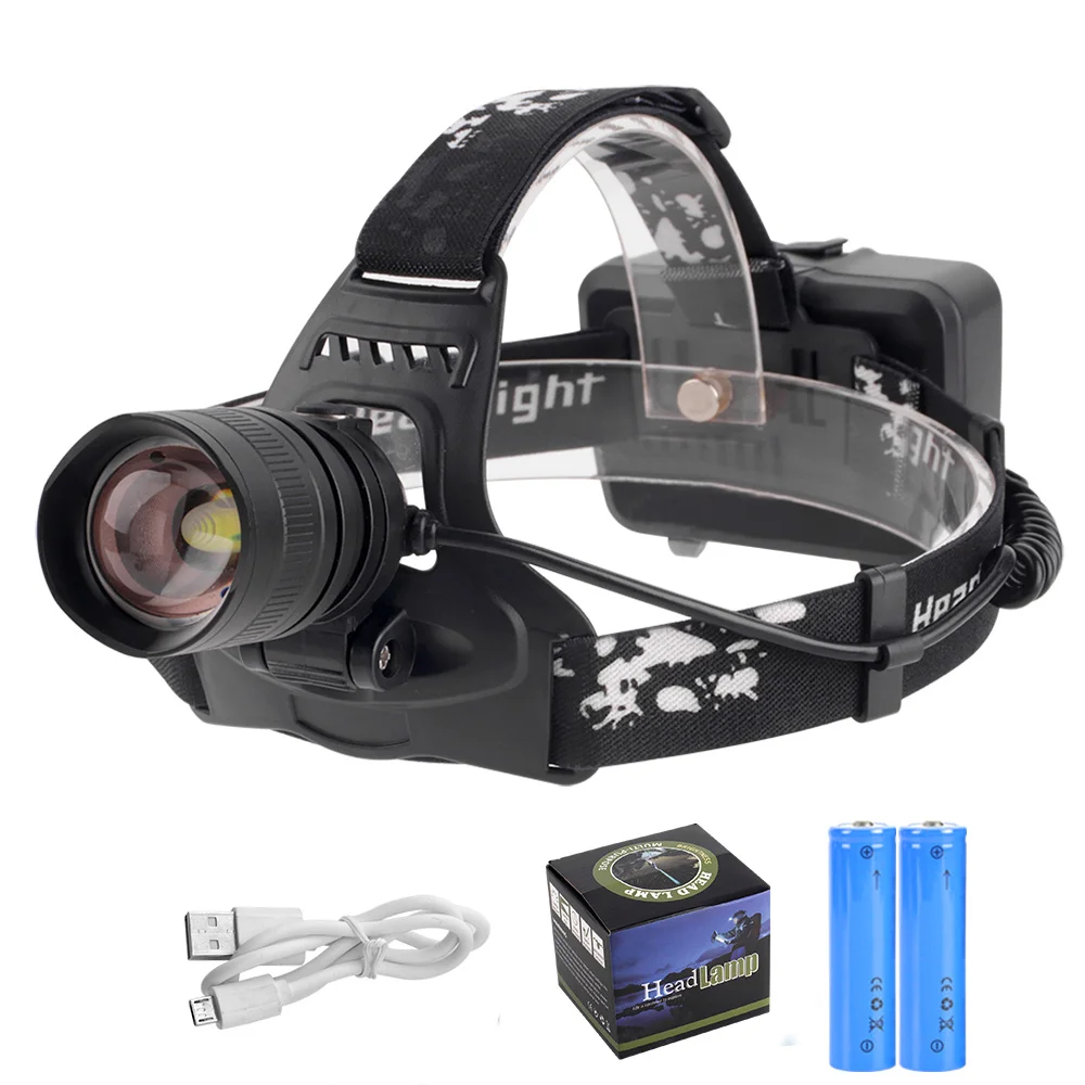 BORUiT XHP50 светодиодный налобный фонарь фонарик Масштабируемые перезаряжаемые фары Водонепроницаемый Кемпинг охотничья голова электрофонарики по 18650 - Испускаемый цвет: Package B