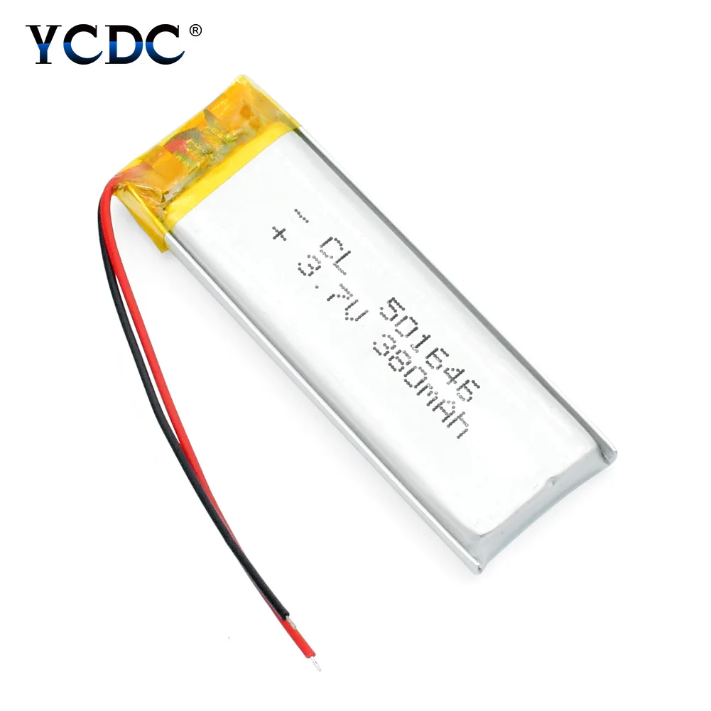 1/2/4 шт 3,7 V 380mAh литий-полимерный Батарея речарегабле 501646 Литий-полимерный Батарея для Psp Gps Mp3 PDA, камера Bluetooth Динамик