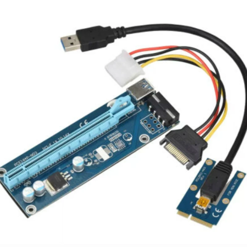 PCI E 1X к 16X плата преобразования расширения e поворот pcie адаптер карты 60 см кабель