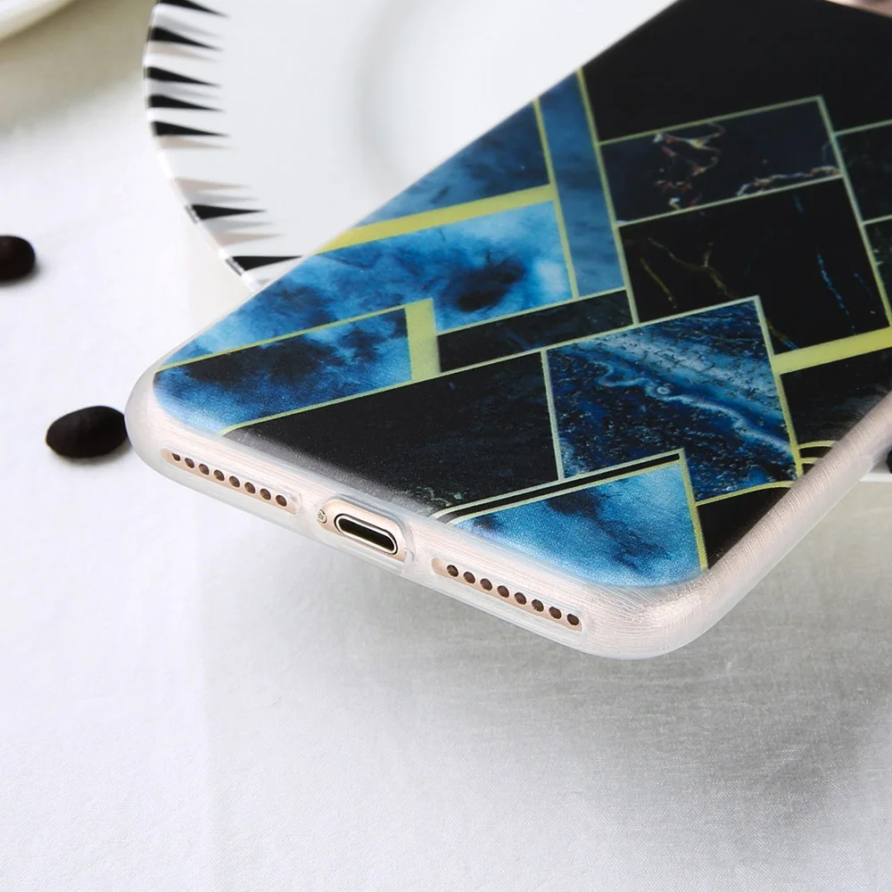 KISSCASE Geometric Case For iPhone 6 6S 7 8 Plus X Xr Xs Max Soft Silicone Marble Cases 5 5S SE Back Cover Capinhas |