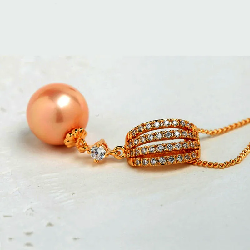 2017 Новый синтез жемчуг кулоны ожерелья для женщин белый/золотой цвет AAA