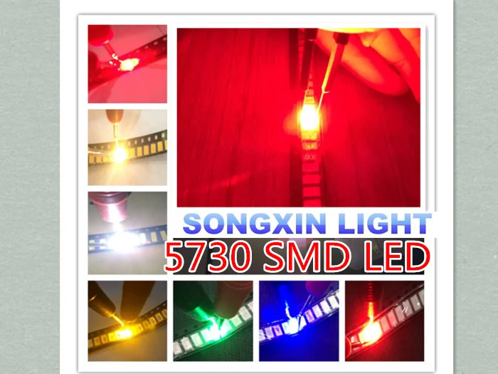 100 шт. 5630 SMD светодиодный 5730 SMT СВЕТОДИОДНЫЙ светильник 20 каждый