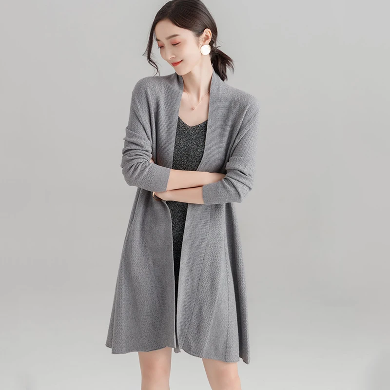2019 New Fashion Women's Cardigans Three Quarter Loose Female Knitted Sweater Ladies Long Joker Open Stitch Coat |