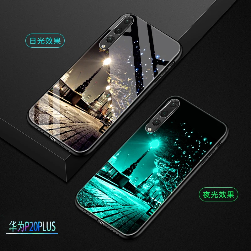 Для huawei P20 Pro P20Lite чехол Роскошный светящийся жесткий защитный чехол из закаленного стекла чехол для huawei p20 lite полный Чехол - Цвет: style 10