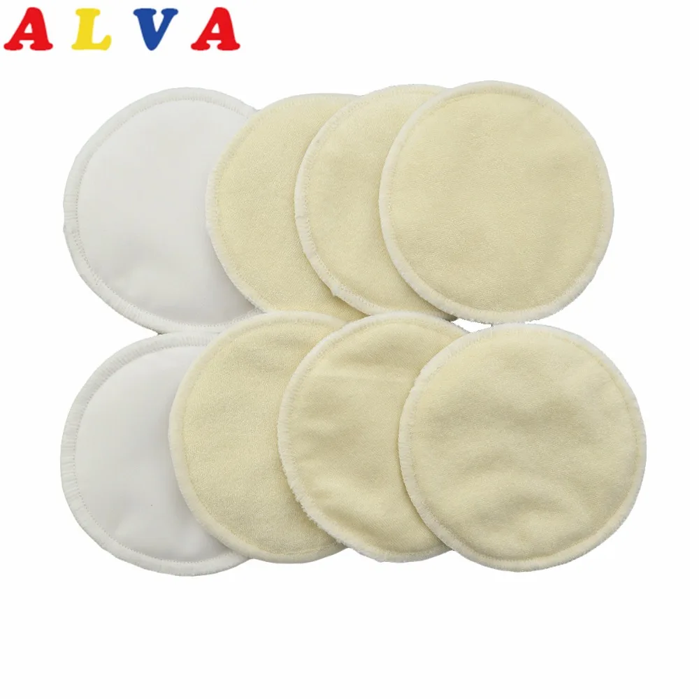Многоразовые бамбуковые подушечки для груди alvaby 8 шт. моющиеся многоразовые