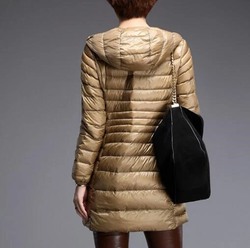 women down coat 2018 winter new jacket hooded duck goose ultra thin big size plus puffer windproof female girls outwear parka | Женская