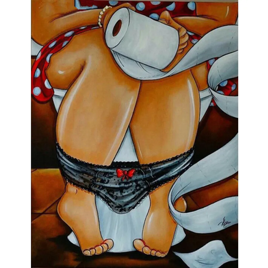 

Diamond Painting Full Square / Round 5D DIY Diamond Painting fat lady "woman" Embroidery Cross stitch Decoration Painting GH478