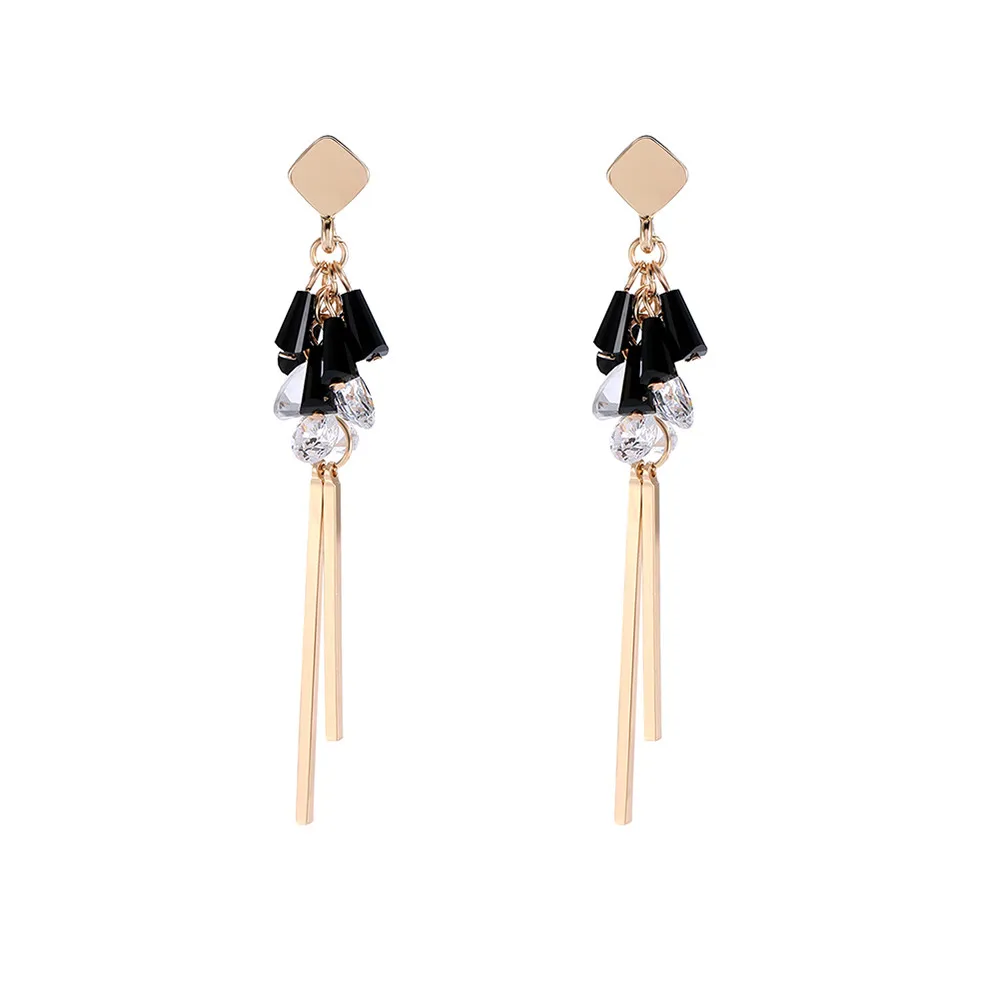 2018 Новая мода Сталь золото Для женщин и девочек Длинные кулон Висячие серьги