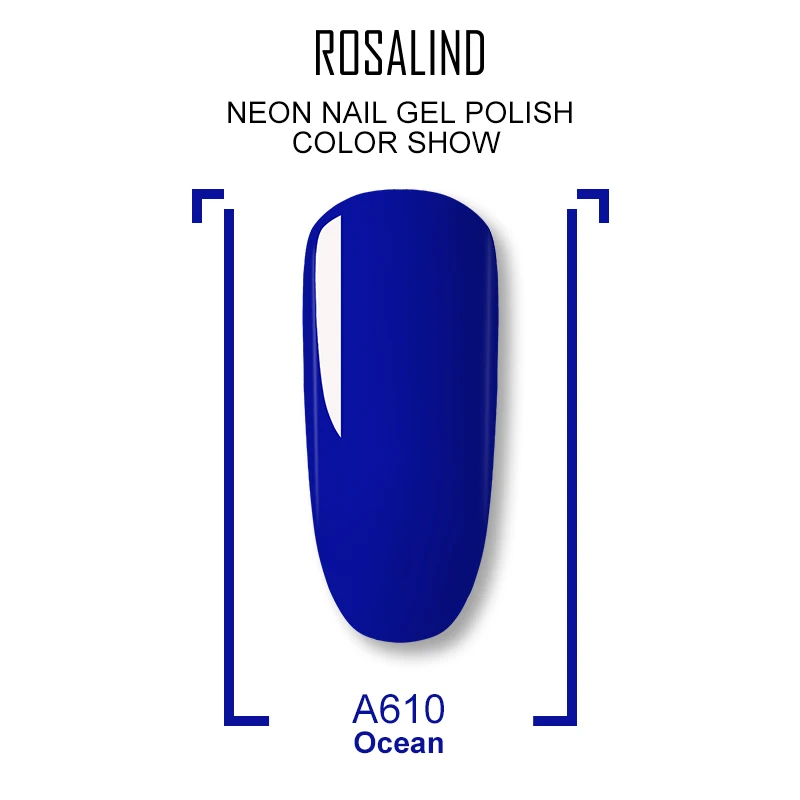 A610 ROSALIND неоновый Гель-лак для ногтей набор Vernis полупостоянные гибридные лаки для маникюра UV Soak Off Primer Poly Gel Base Top Coat - Цвет: A610