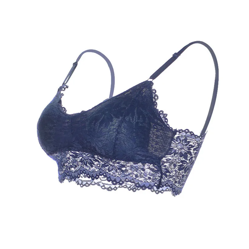 EW Hot Sexy Women Wire Free Lingerie Bra floral Lace Hollow Out Bralettes Push Up Crop Top Bras Bralette | Женская одежда