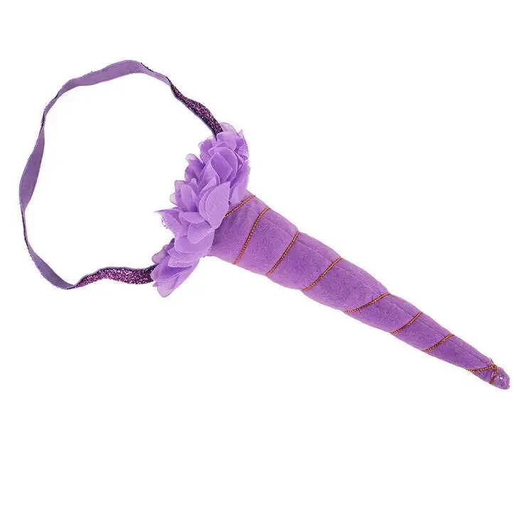 100 шт. бесплатная доставка эластичная повязка на голову в виде рога единорога