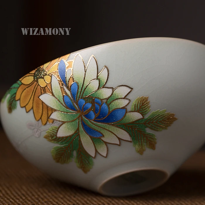 WIZAMONY посуда для напитков Китайский традиционный цвет тиснение пион мастер чашка