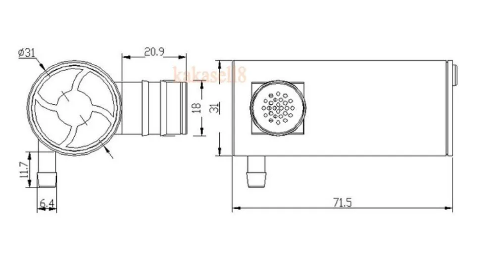 Погружной водяной насос постоянного тока 12 В 19 Вт с высоким подъемом 9 м 500 л/ч для