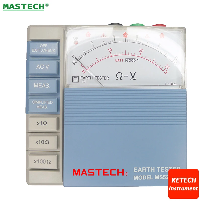 MASTECH MS5209 указатель Сопротивление заземления тестер Аналоговый метр 10ohm до 1000 Ом