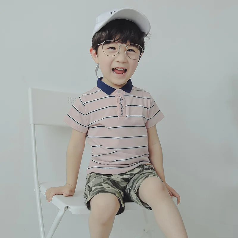 

2018 baby boys summer striped Shirts casual cotton toddlers kids Tees short-sleeved Tops for boys clothes 2 3 4 5 6 7Y