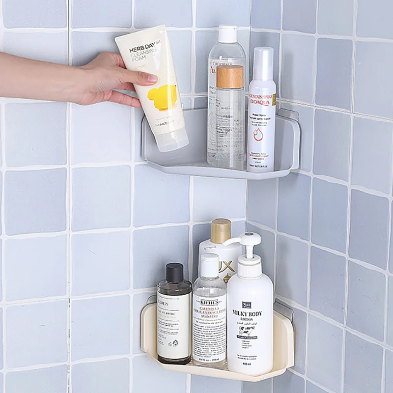 BASUPPLY 1PC Bathroom Corner Shower Shelf Shampoo Makeup Storage Holder Kitchen Rack Organizer (3 Colors) | Дом и сад