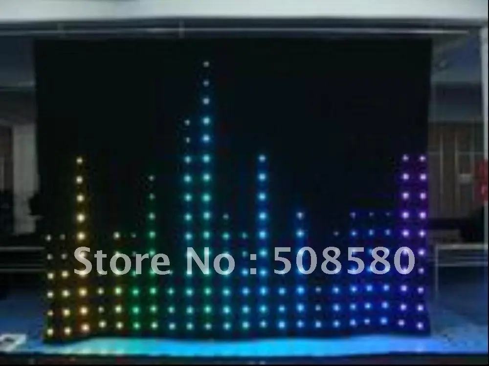 1x2 м RGB LED видео занавес SMD 5050/огнеупорная велюровая ткань 66 шт. + контроллер 7CHS SD &amp