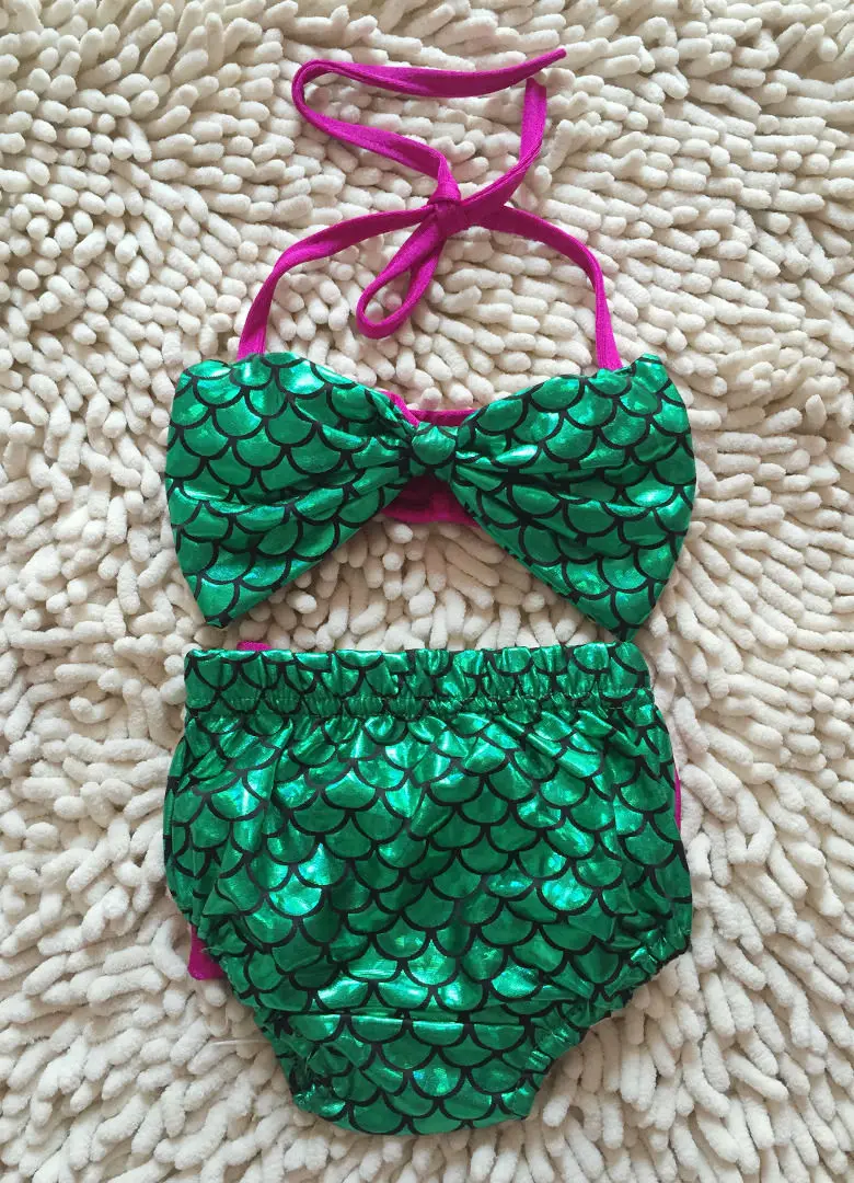 

Mermaid Baby Girl Bikini Set Halter Bowknot Swimwear Swimsuit Bathing Suit 0-24M