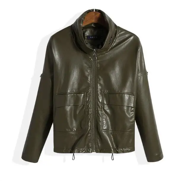 

Очень хорошее качество кожаное пальто женская мотоциклетная кожаная куртка женские модные повседневные кожаные куртки и пальто на молнии ...