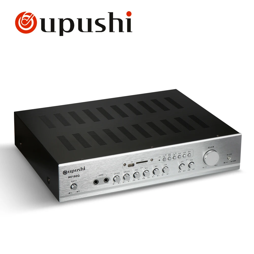 Oupushi домашний кинотеатр Bluetooth USB усилитель 2 канала 180 Вт + Караоке КТВ цифровой