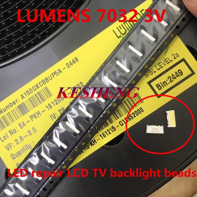 100 PCS/Люмен LED подвестка кромкой светодиодный серии 0 7 Вт 3В 7032 холодный белый для