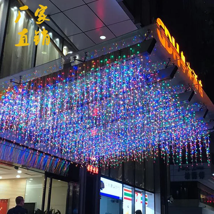 Christmas lights 216LEDs Curtain Icicle String Light Droop 0.5m 0.6m 0.7m Fairy Garland for New Year Home garden shop Decoration | Лампы и