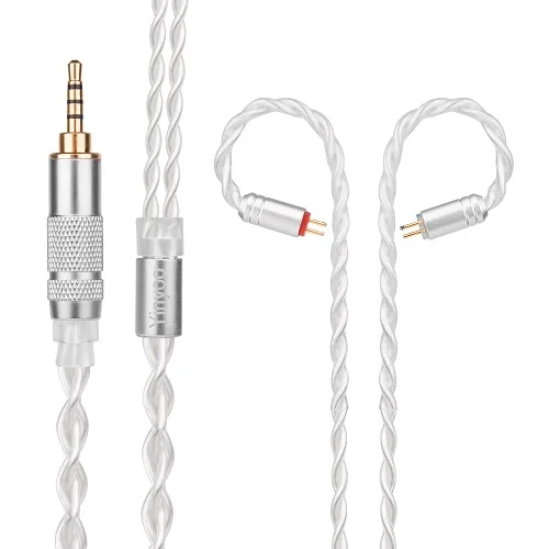 2.5pin HOT! Yinyoo 7N Pure Silver Cable 2.5/3.5/4.4mm Balanced Cable With MMCX/2pin Connector For LZ AS10 ZS10 C10 C16 C12 V80 V90 - Цвет: 2.5pin