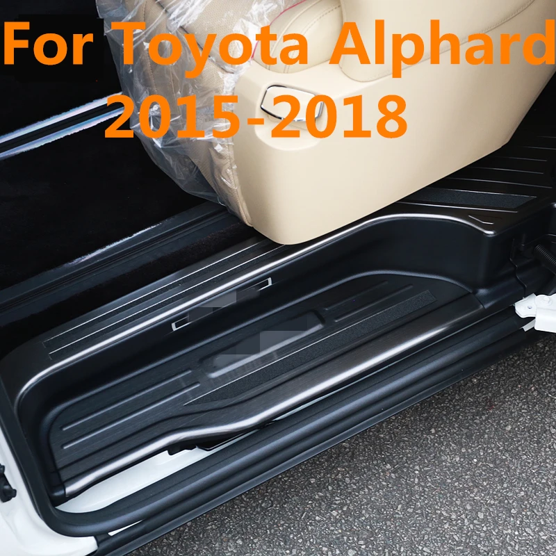 Педали из нержавеющей стали для Toyota Alphard 2015 2018 черные запасные части порога двери