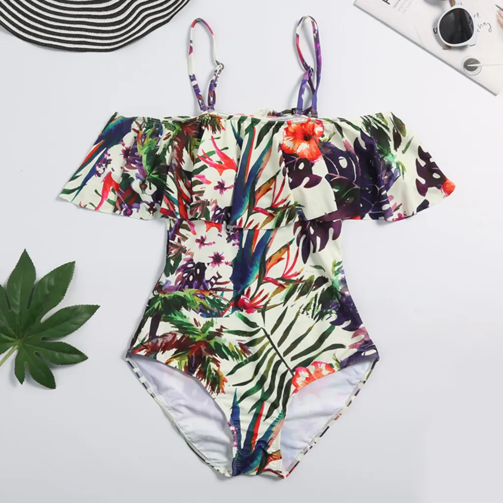 SAGACE Bikini Flower Women One Piece Swimsuit Push Up Sexy Swimwear For Fat Plus Size High Waist Tankini 2019 |