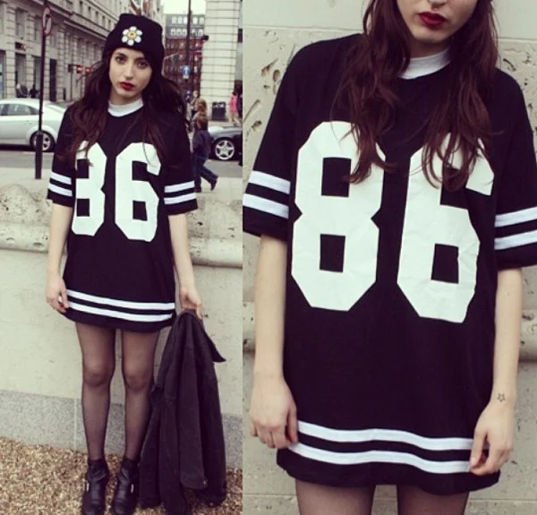 hot sale 2014 fashion cotton The navy wind long T-shirt number 86 printing young girl's clothing free shipping | Женская одежда